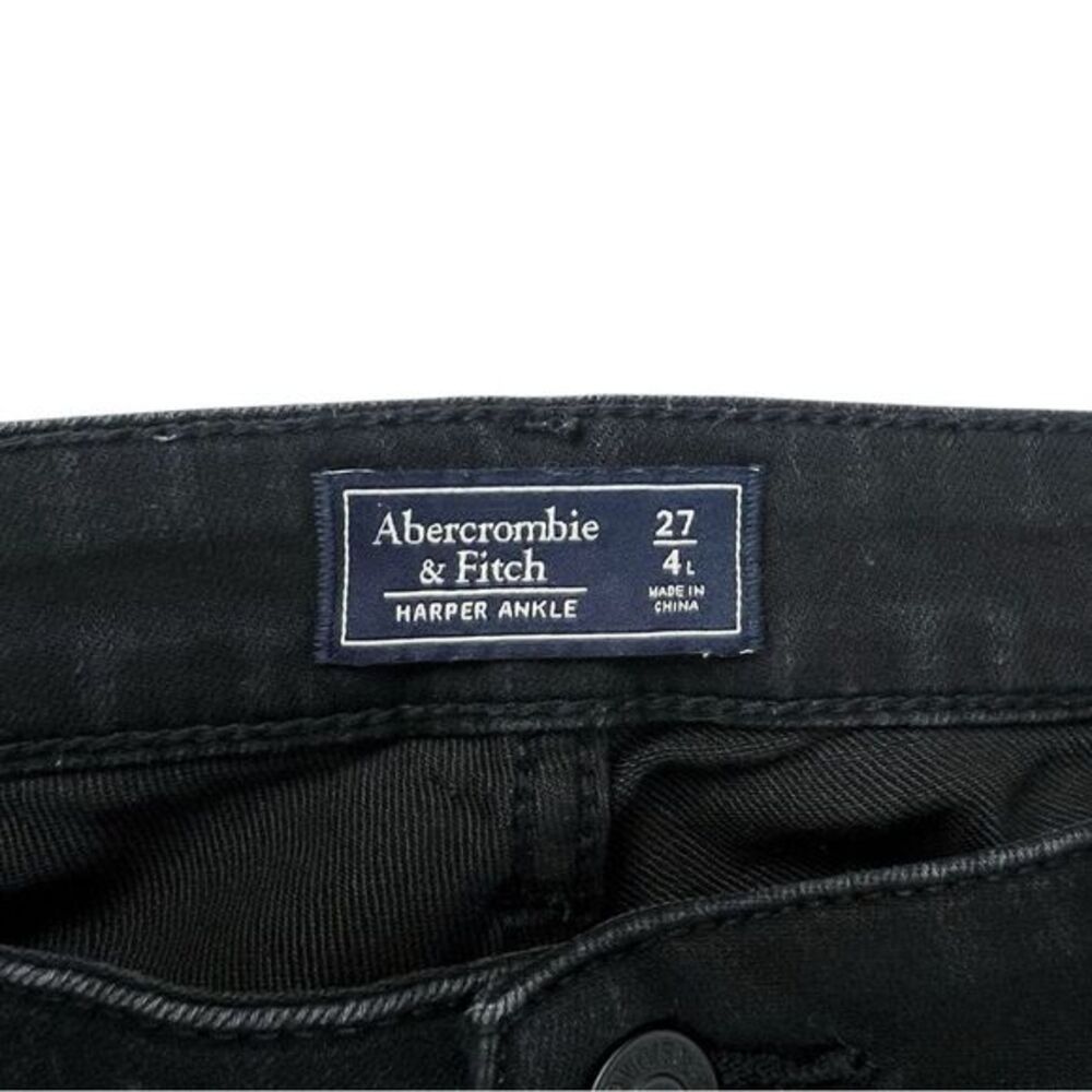Abercrombie Harper Ankle Black Skinny Jeans Mid Rise Size 27 / 4 Long - Picture 6 of 8